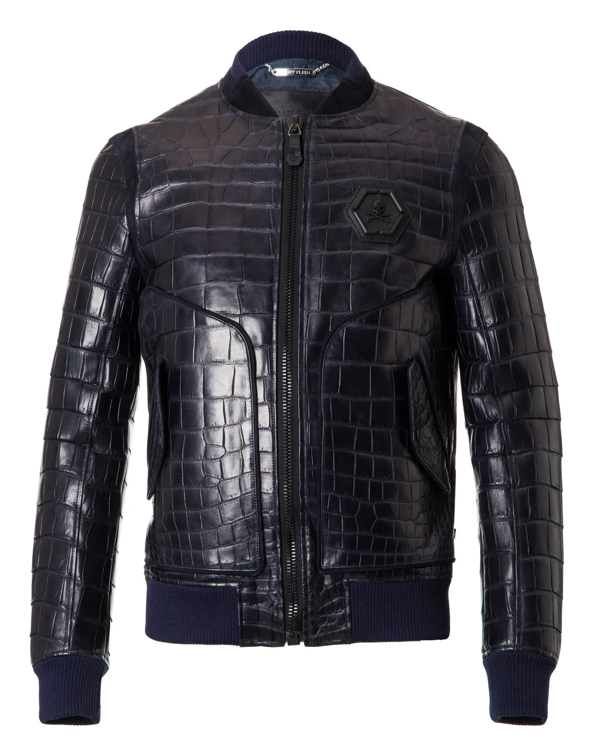 Leather Bomber "James", цвет: Синий