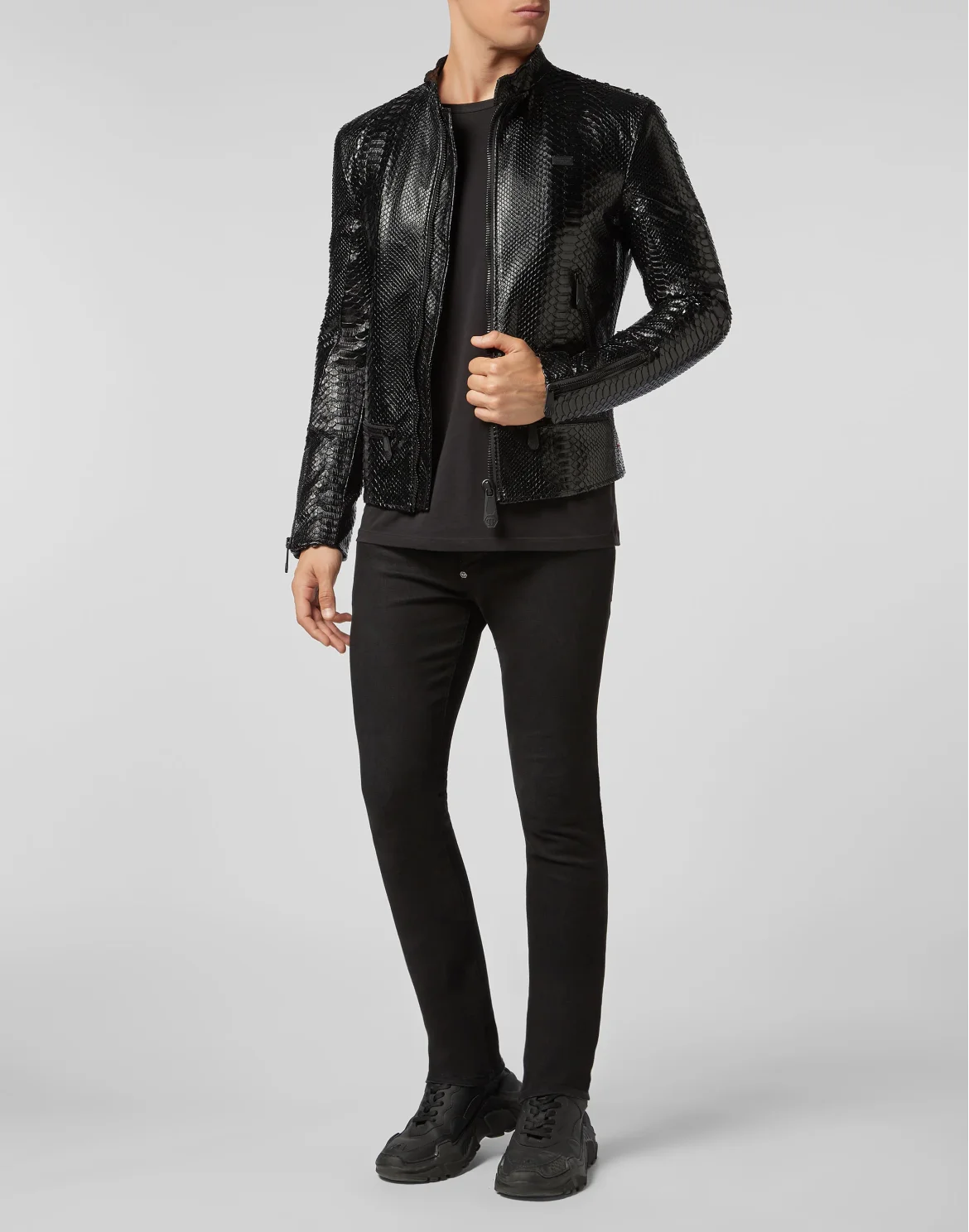 Leather Moto Jacket Luxury, цвет: Черный