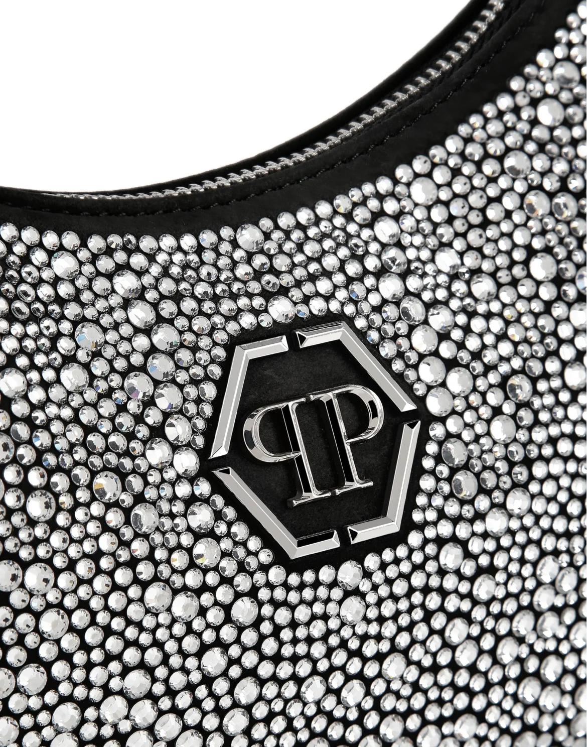 Leather Shoulder Bag Crystal, цвет: Черный