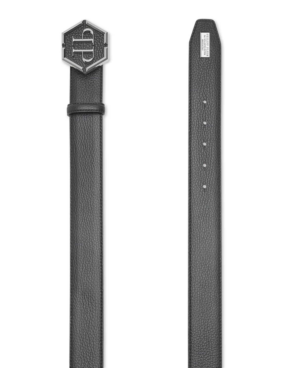 Leather Belt Hexagon, цвет: Черный