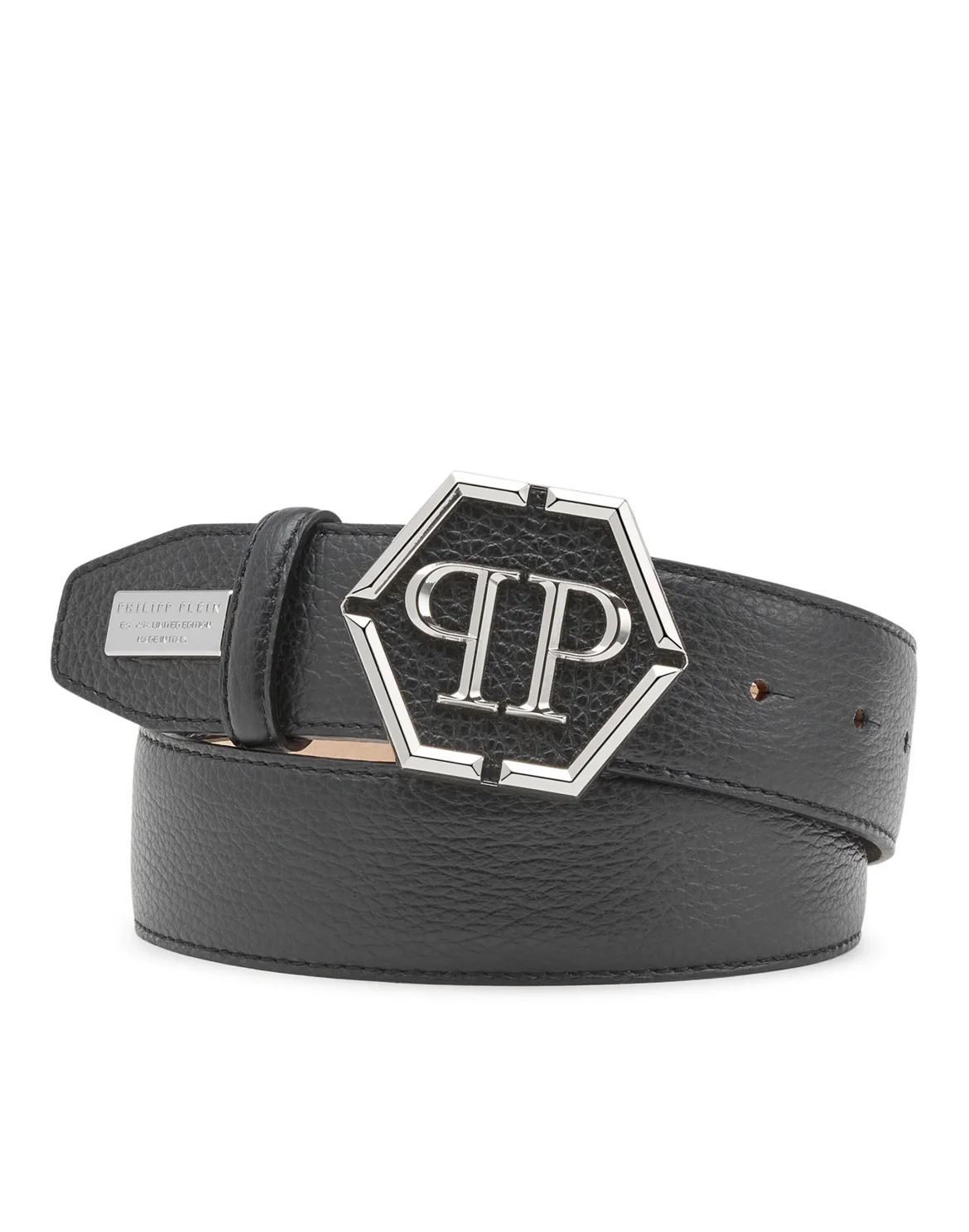 Leather Belt Hexagon, цвет: Черный
