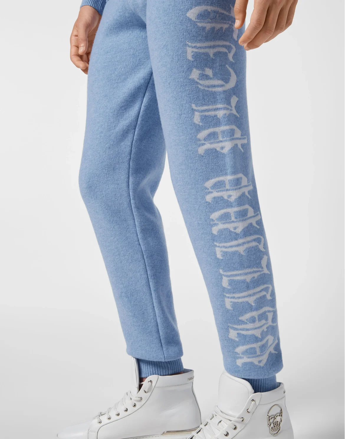 Wool Hoodie Jacket/Trousers Jacquard Skull, цвет: Голубой