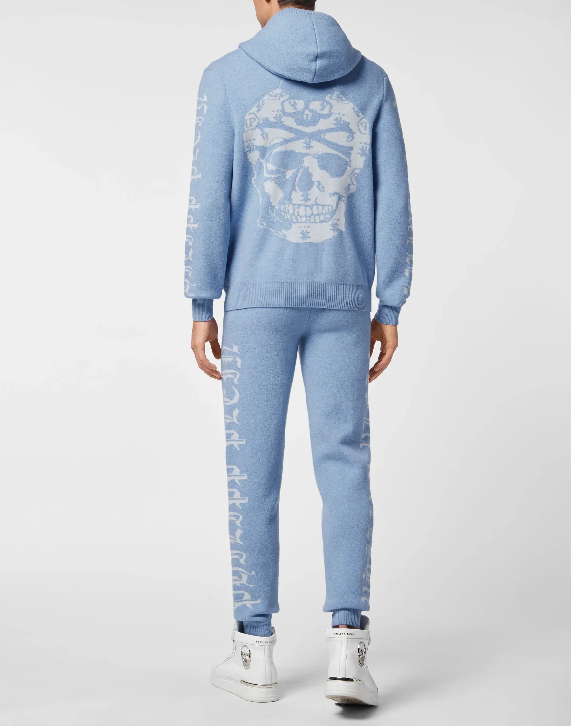Wool Hoodie Jacket/Trousers Jacquard Skull, цвет: Голубой