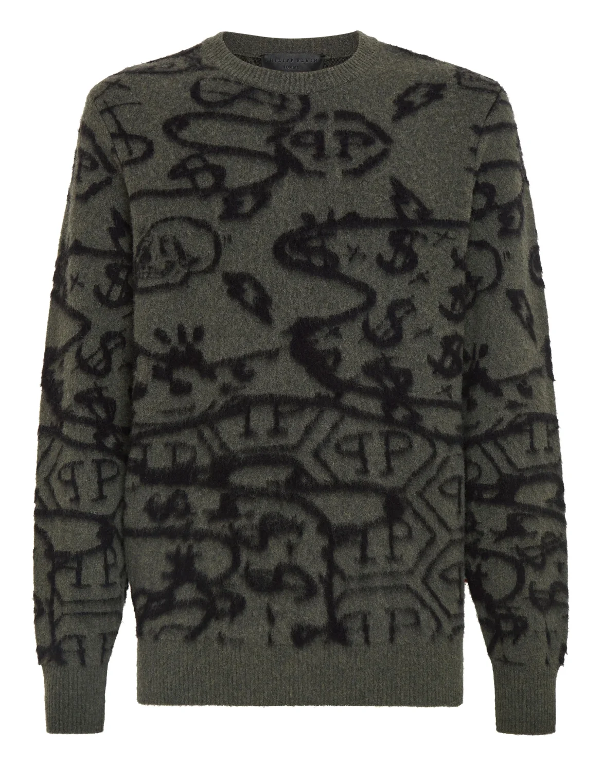 Merino wool Pullover Round Neck LS Jacquard All Over Hexagon, цвет: Камуфляж