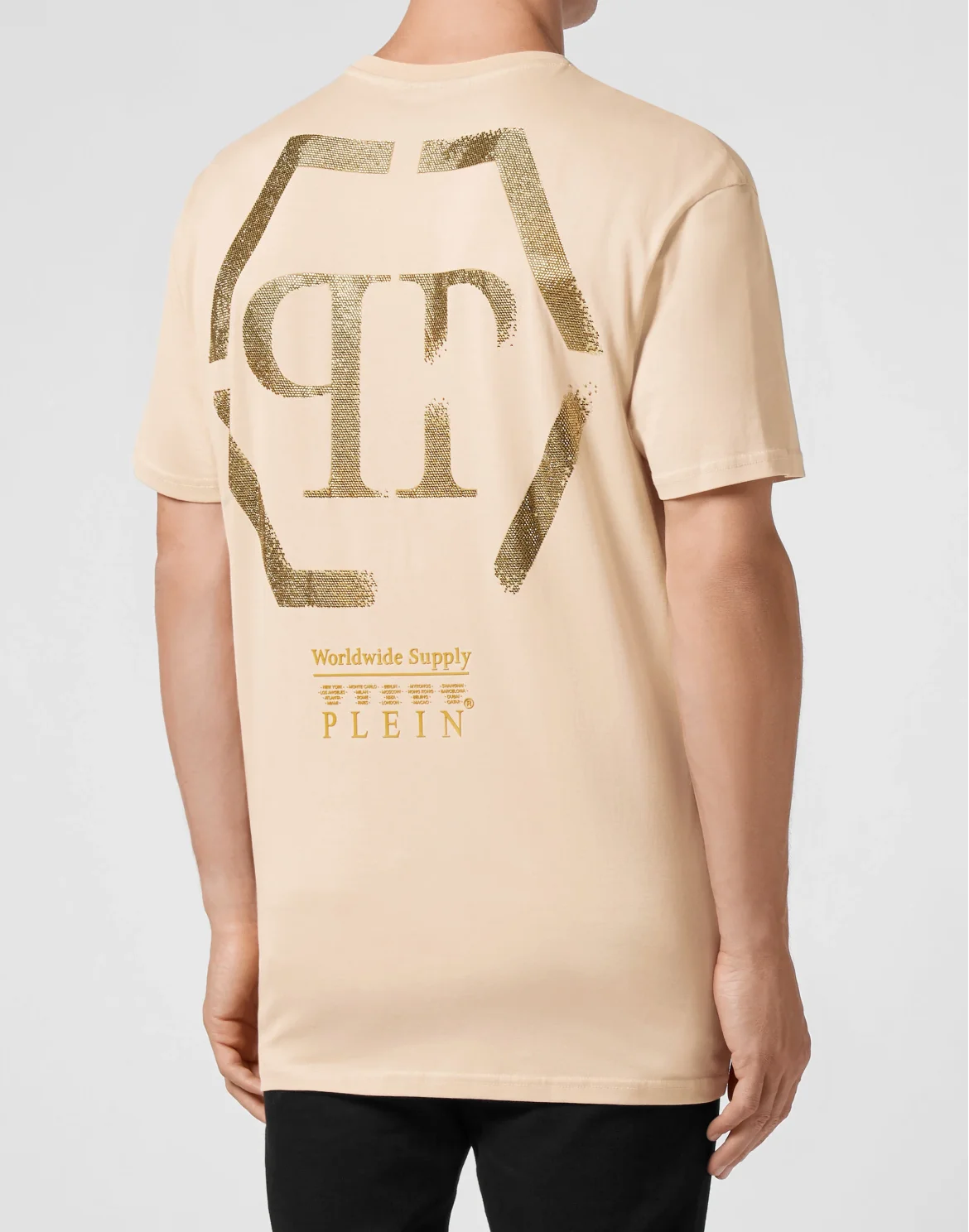 T-shirt Round Neck SS stones Hexagon, цвет: Бежевый