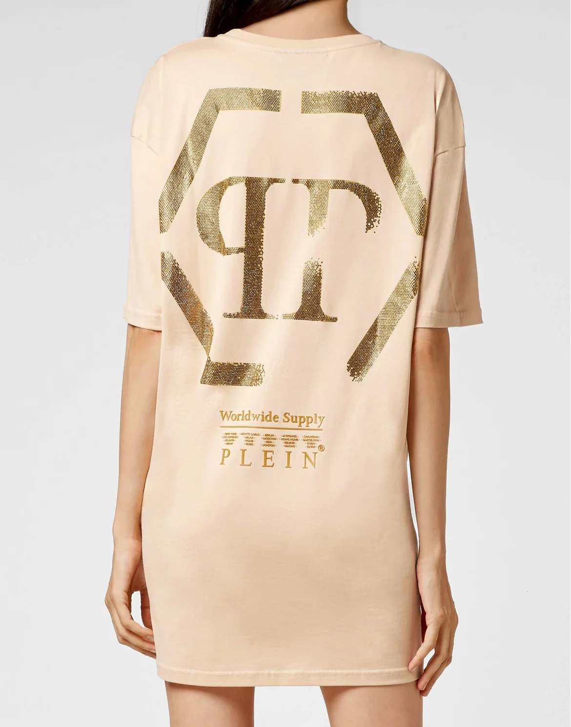 T-shirt Round Neck SS stones Hexagon, цвет: Бежевый