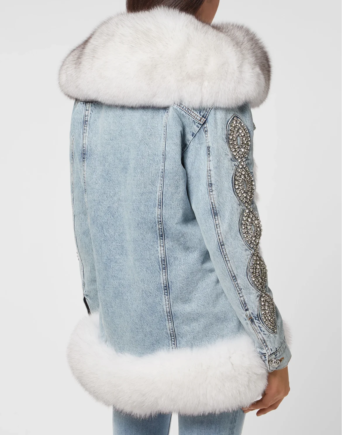 Denim Jacket Crystal Cable, цвет: Голубой