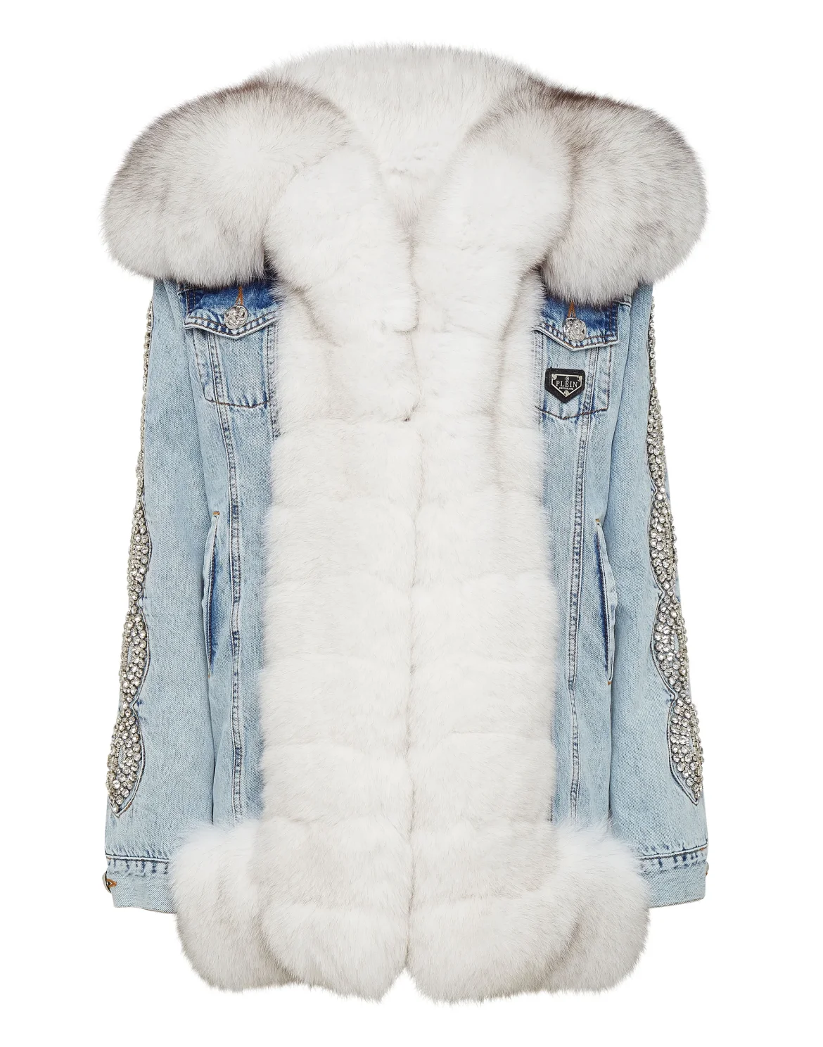 Denim Jacket Crystal Cable, цвет: Голубой