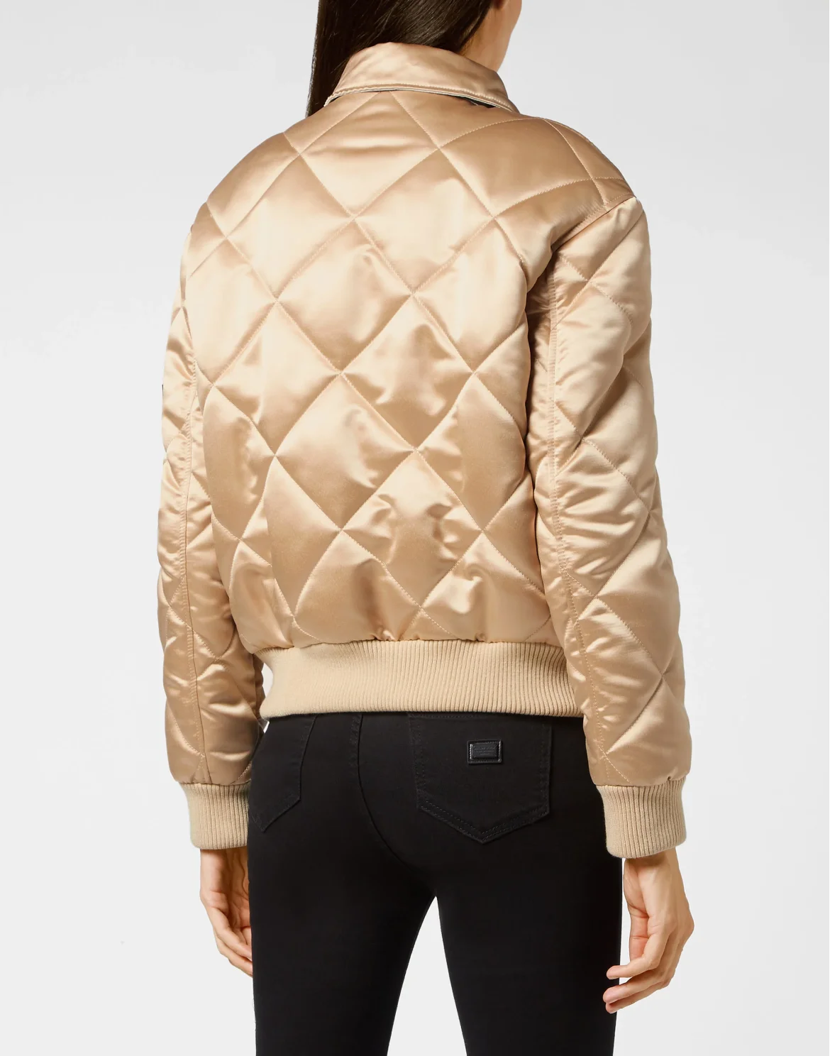 Nylon Quilted Bomber Iconic Plein, цвет: Бежевый