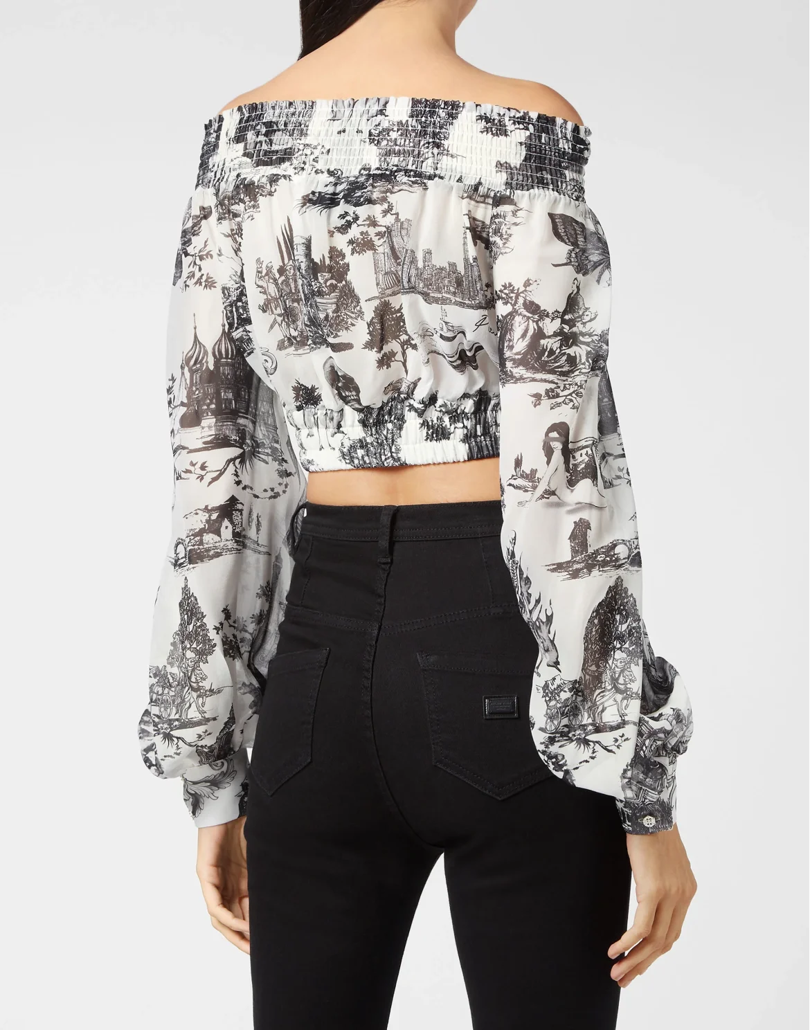 Georgette Crop Top LS En PLEIN air, цвет: Белый