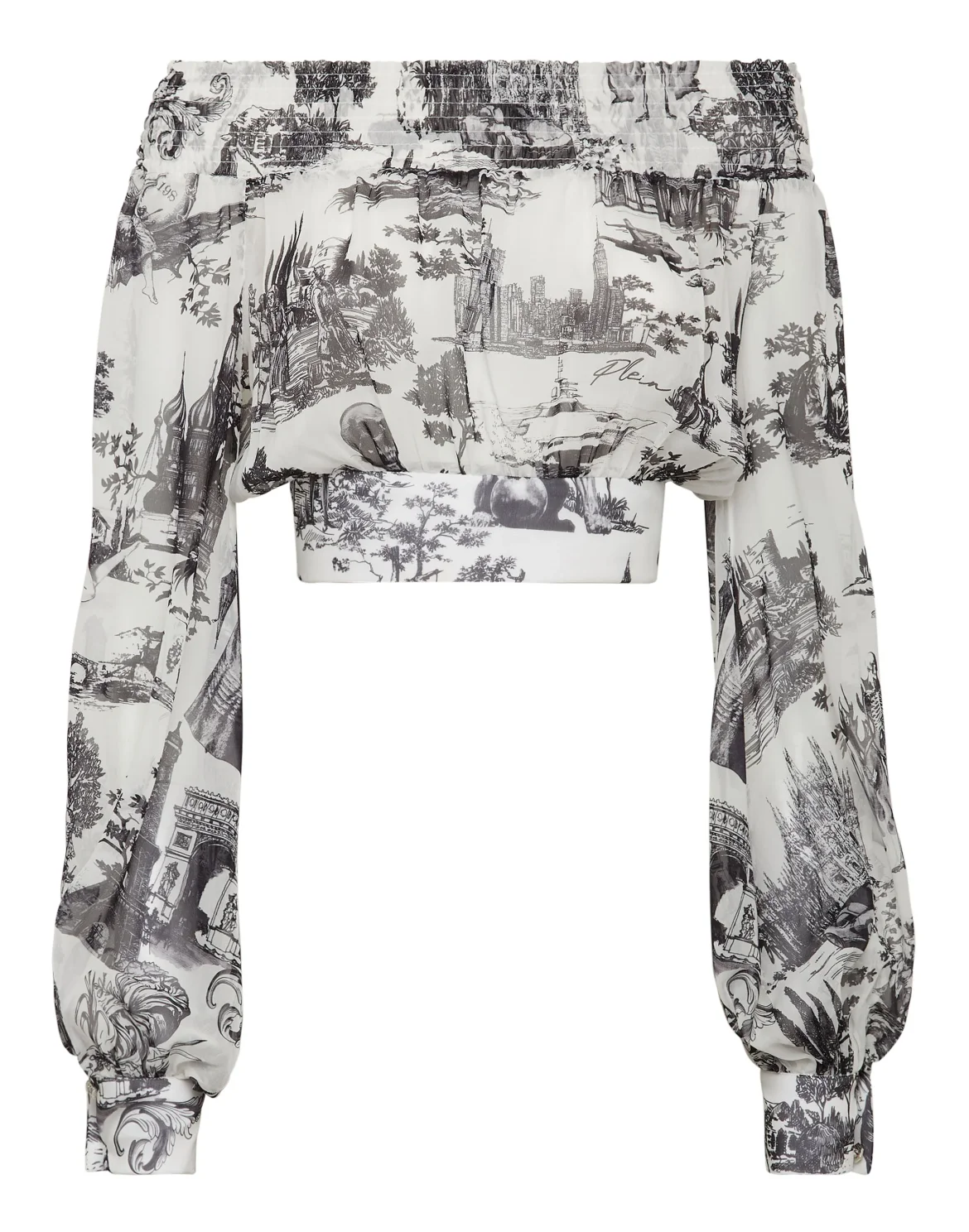 Georgette Crop Top LS En PLEIN air, цвет: Белый