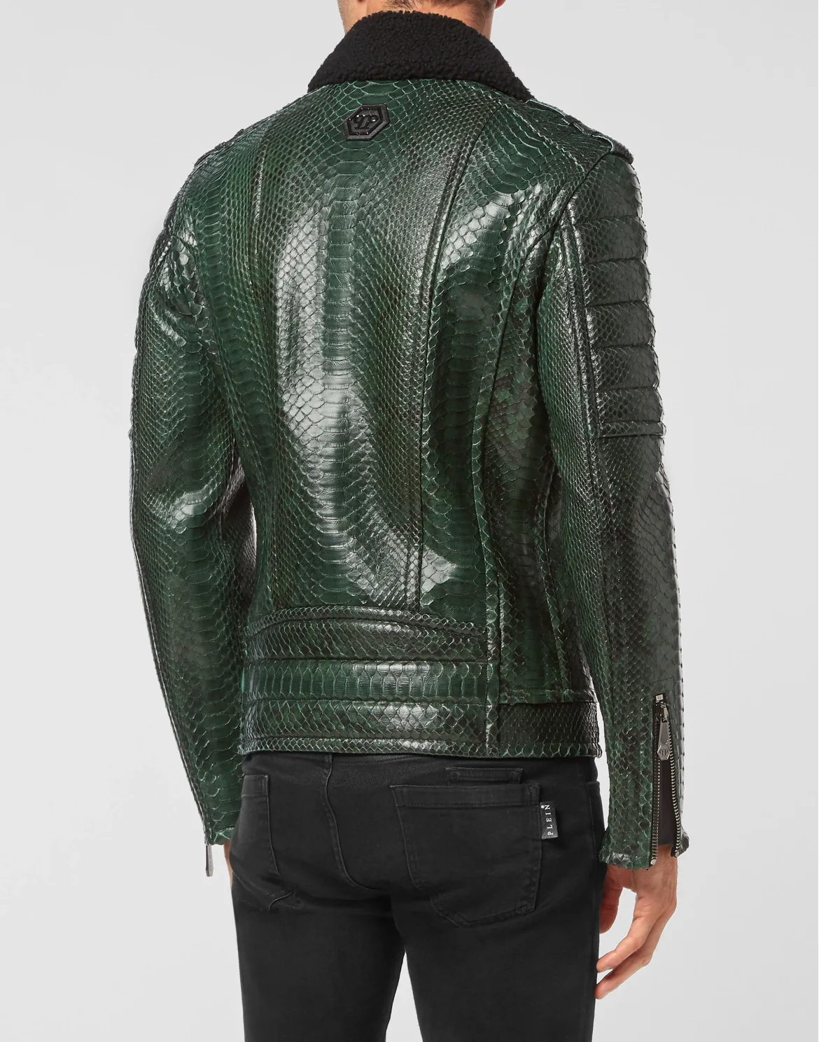 Python Biker Jacket, цвет: Зеленый
