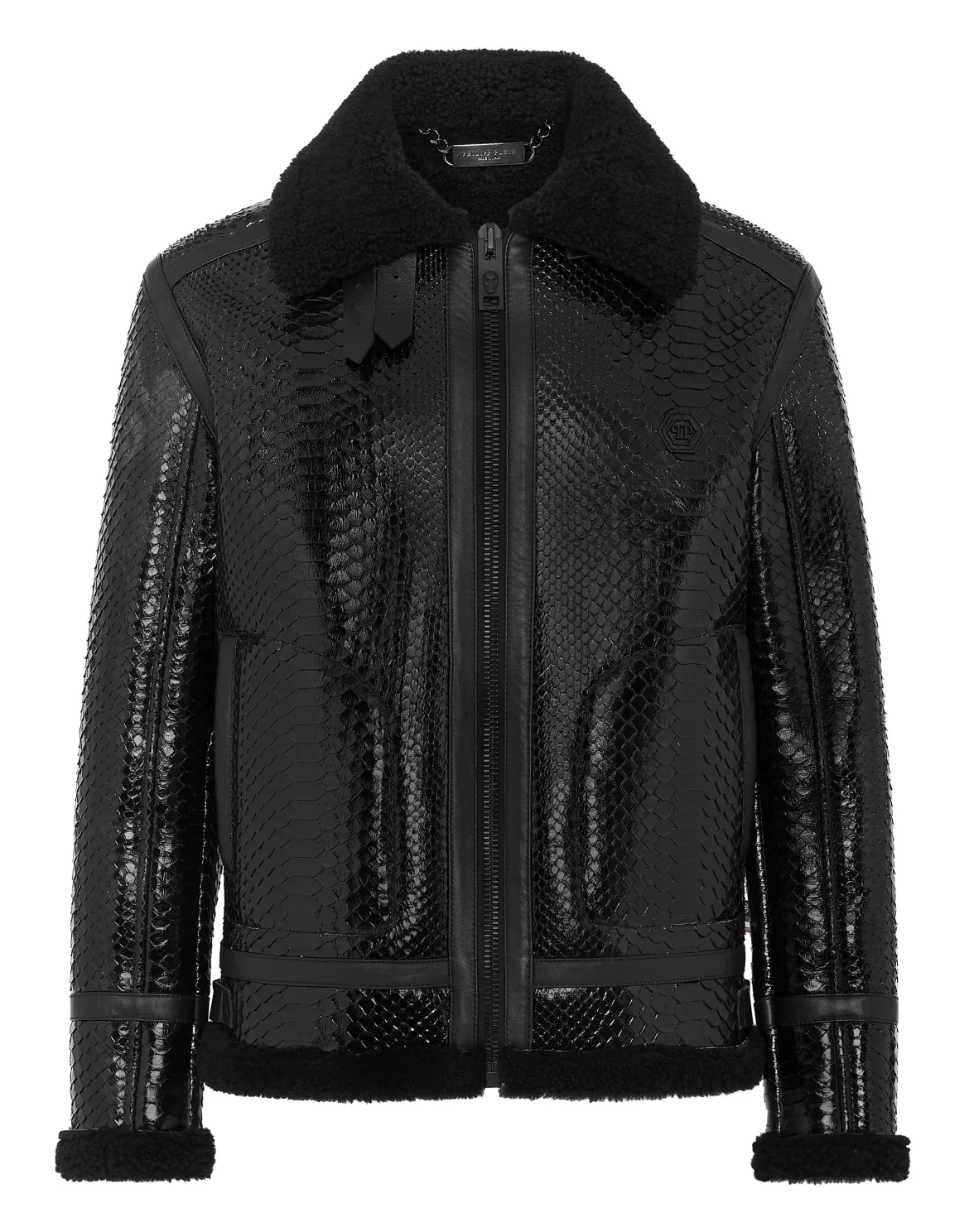 Shearling Python Jacket, цвет: Черный