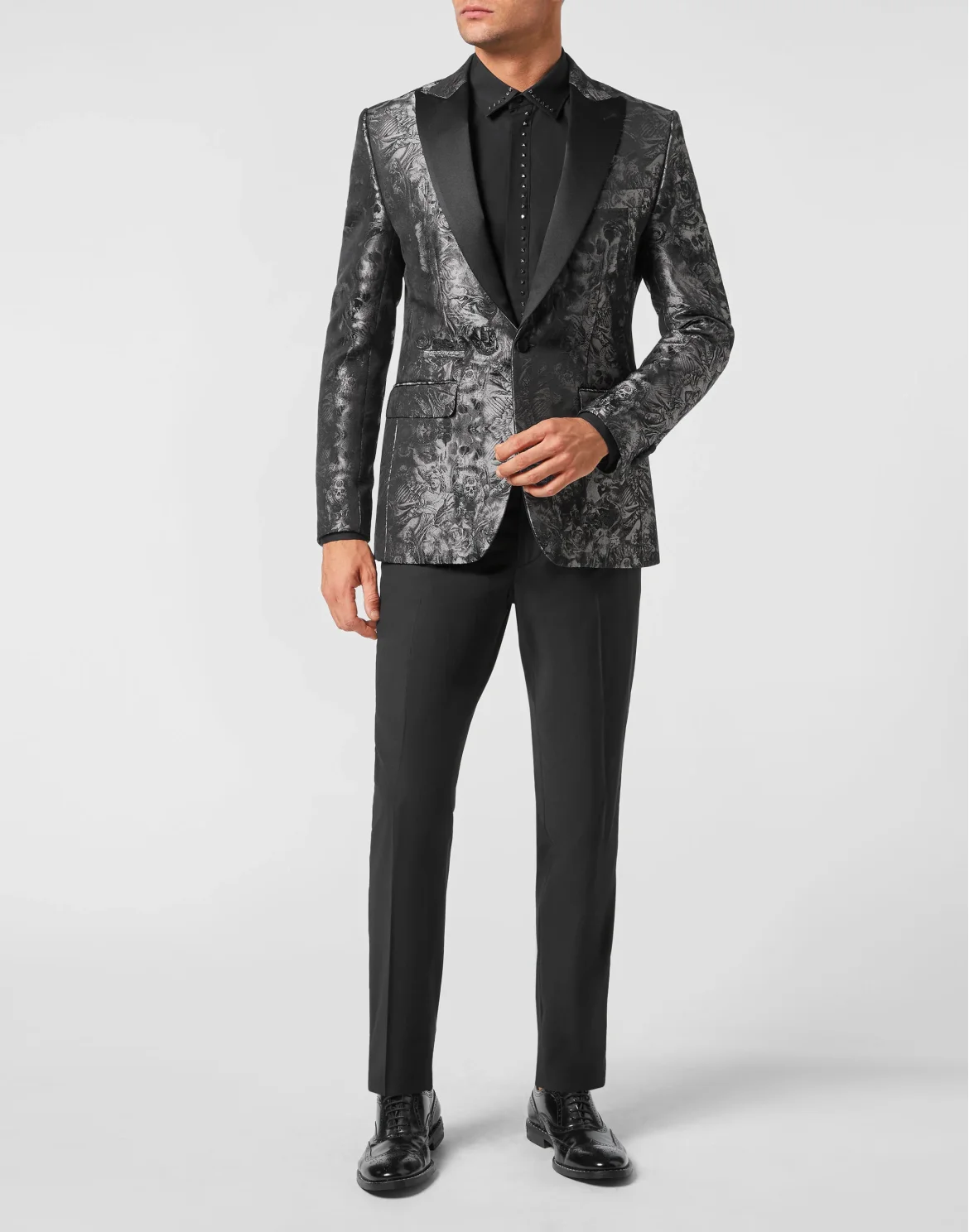 Jacquard Blazer Lord fit Gothic Plein with Crystals, цвет: Черный