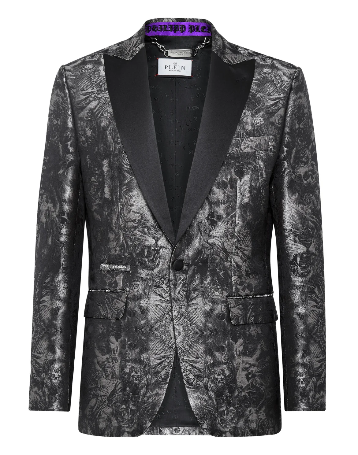 Jacquard Blazer Lord fit Gothic Plein with Crystals, цвет: Черный