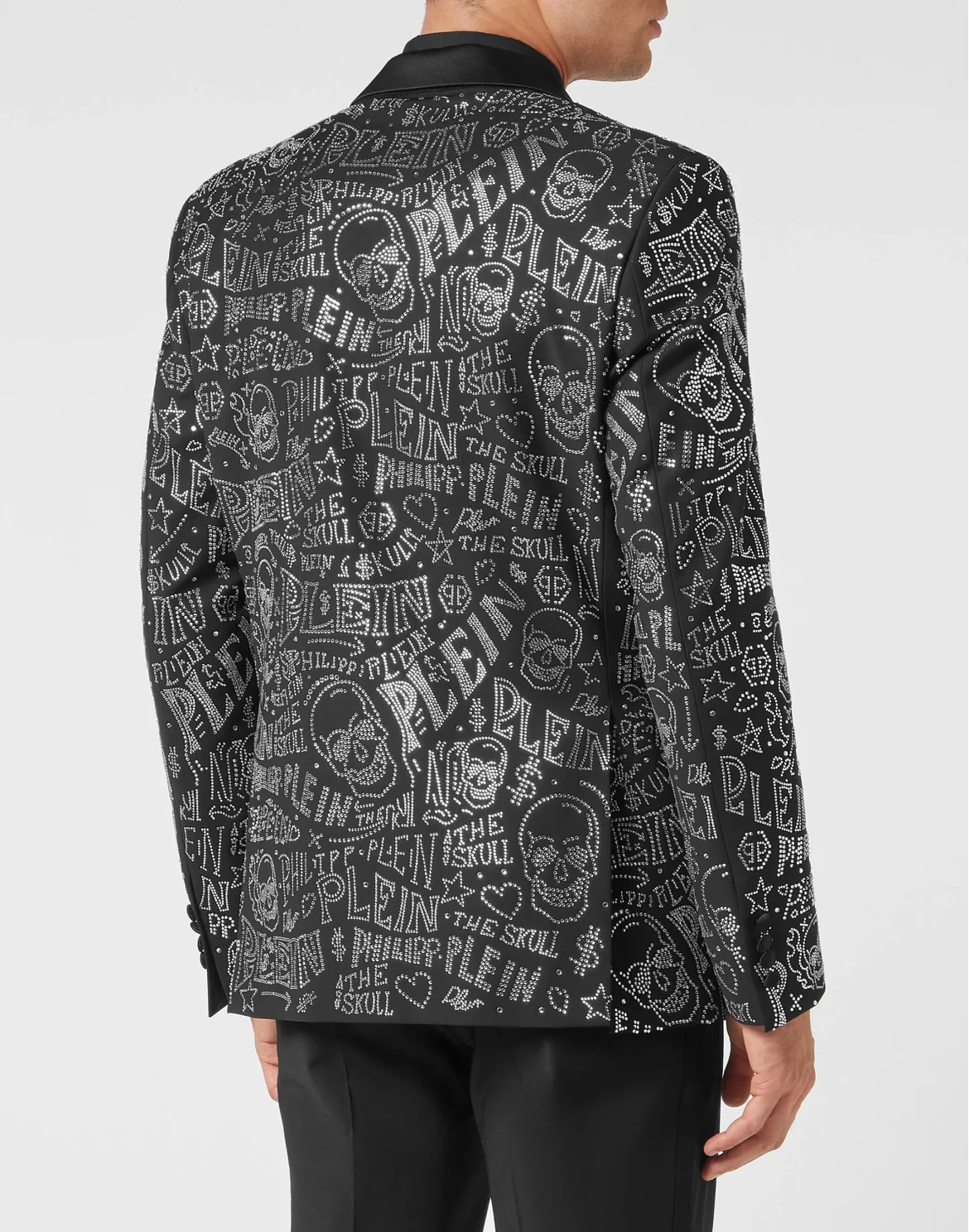 Velvet Blazer Lord fit Skull and Plein with Crystals, цвет: Черный