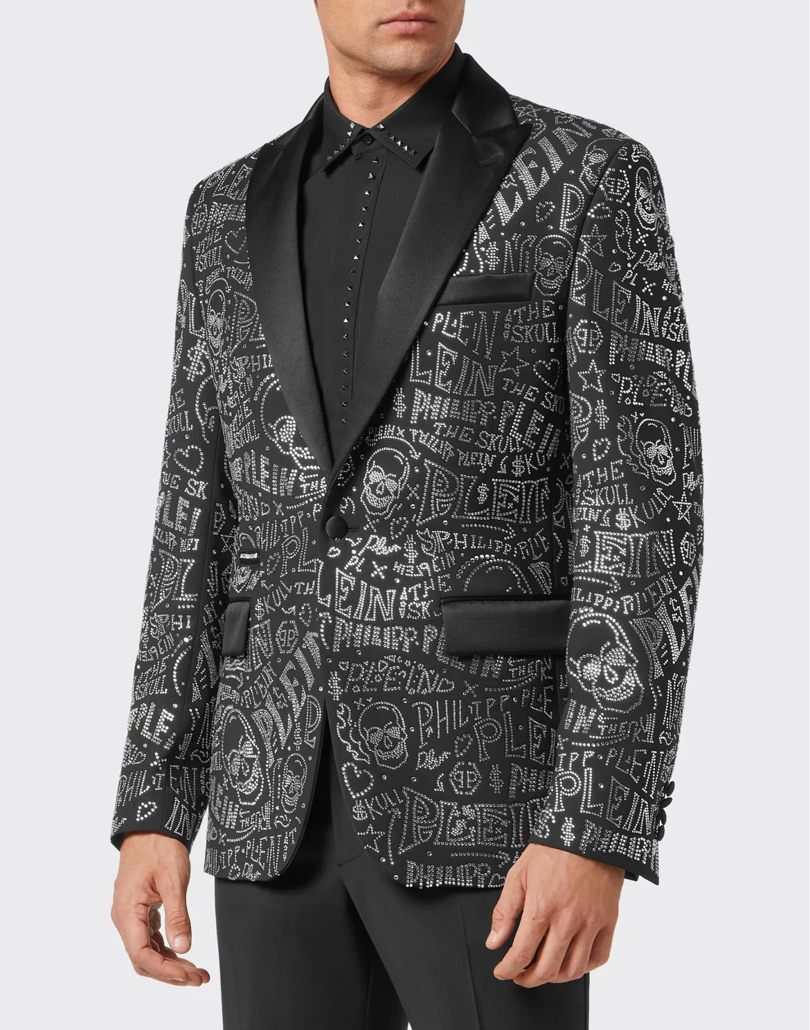 Velvet Blazer Lord fit Skull and Plein with Crystals, цвет: Черный