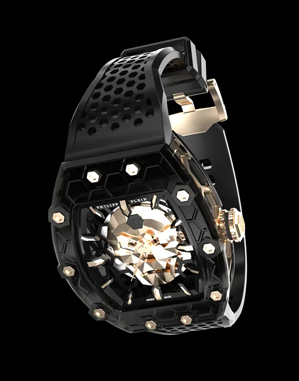 CRYPTO KING BLACK BEA$T WATCH, цвет: Розовое Золото