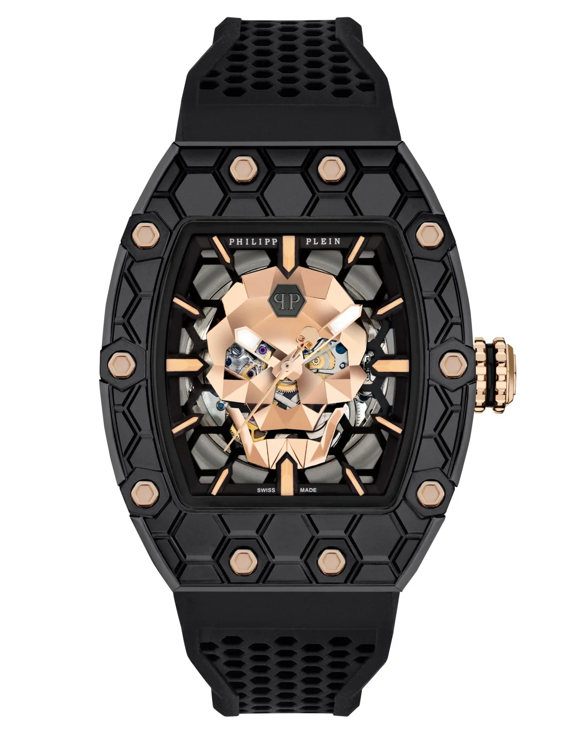 CRYPTO KING BLACK BEA$T WATCH, цвет: Розовое Золото