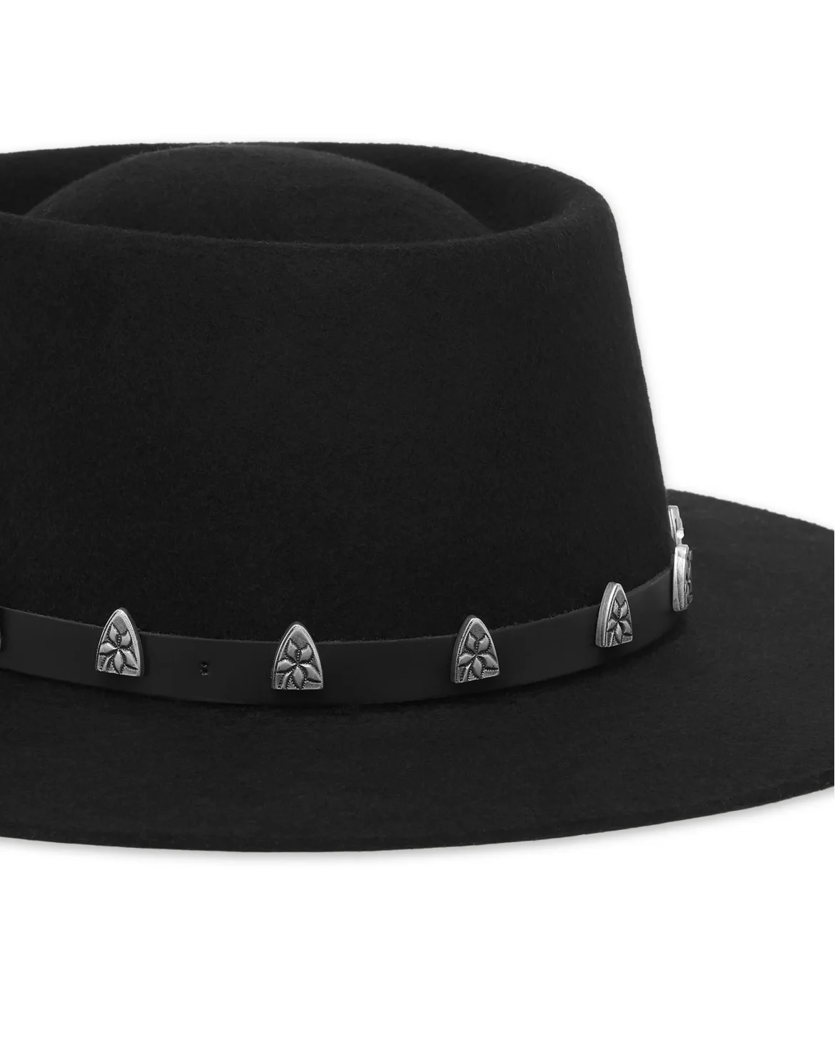 Hat with Leather Belt Studs, цвет: Черный
