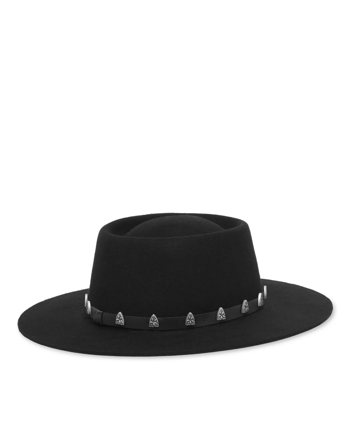 Hat with Leather Belt Studs, цвет: Черный
