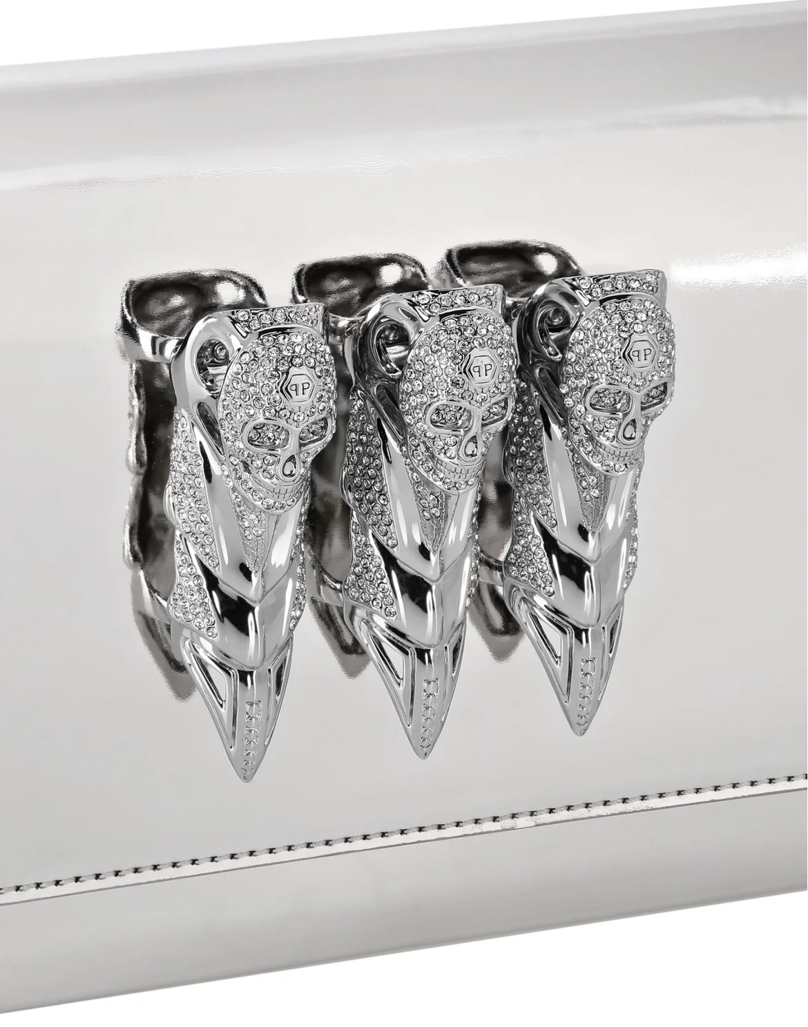 Mirror Leather Clutch, цвет: Серебристый