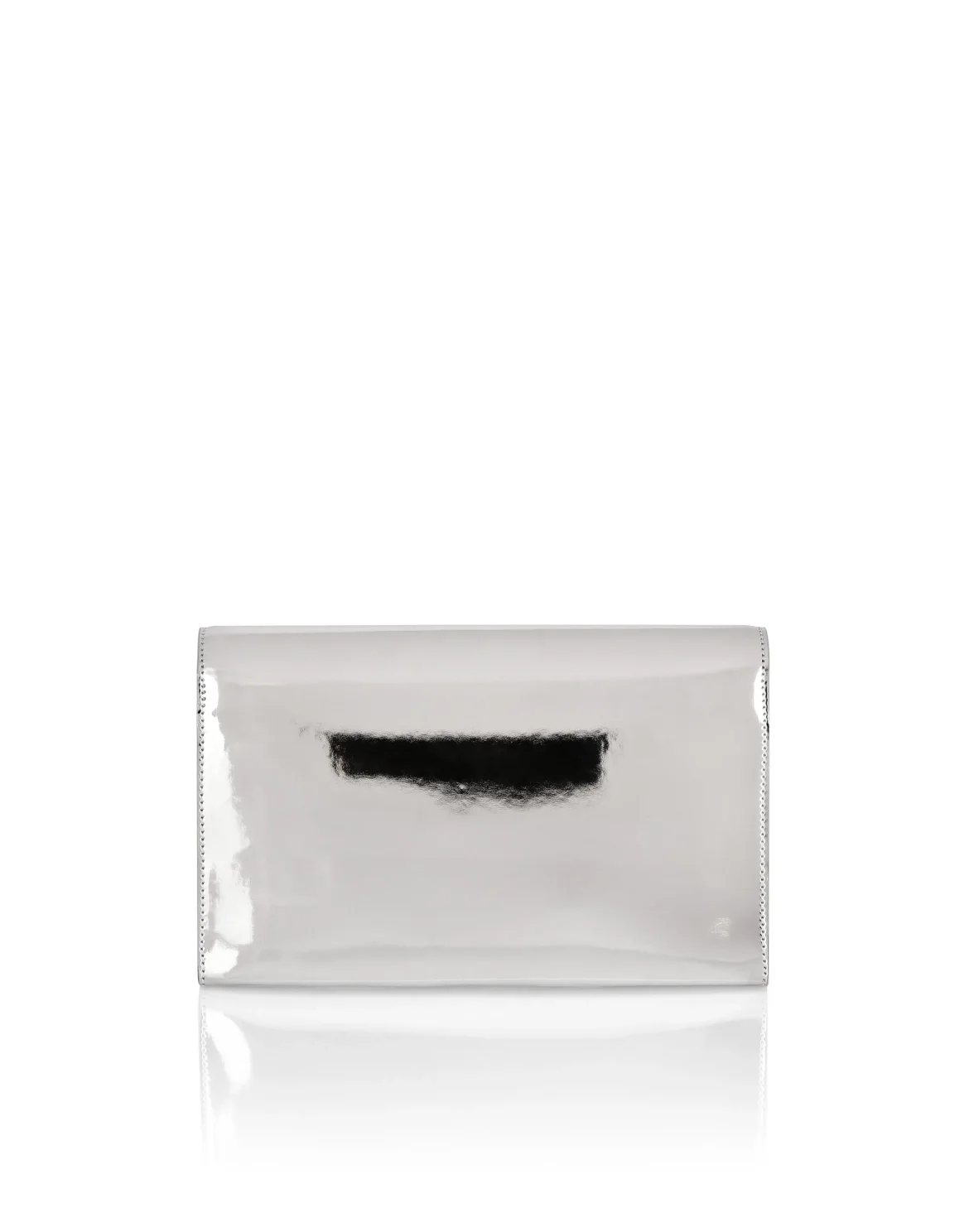 Mirror Leather Clutch, цвет: Серебристый