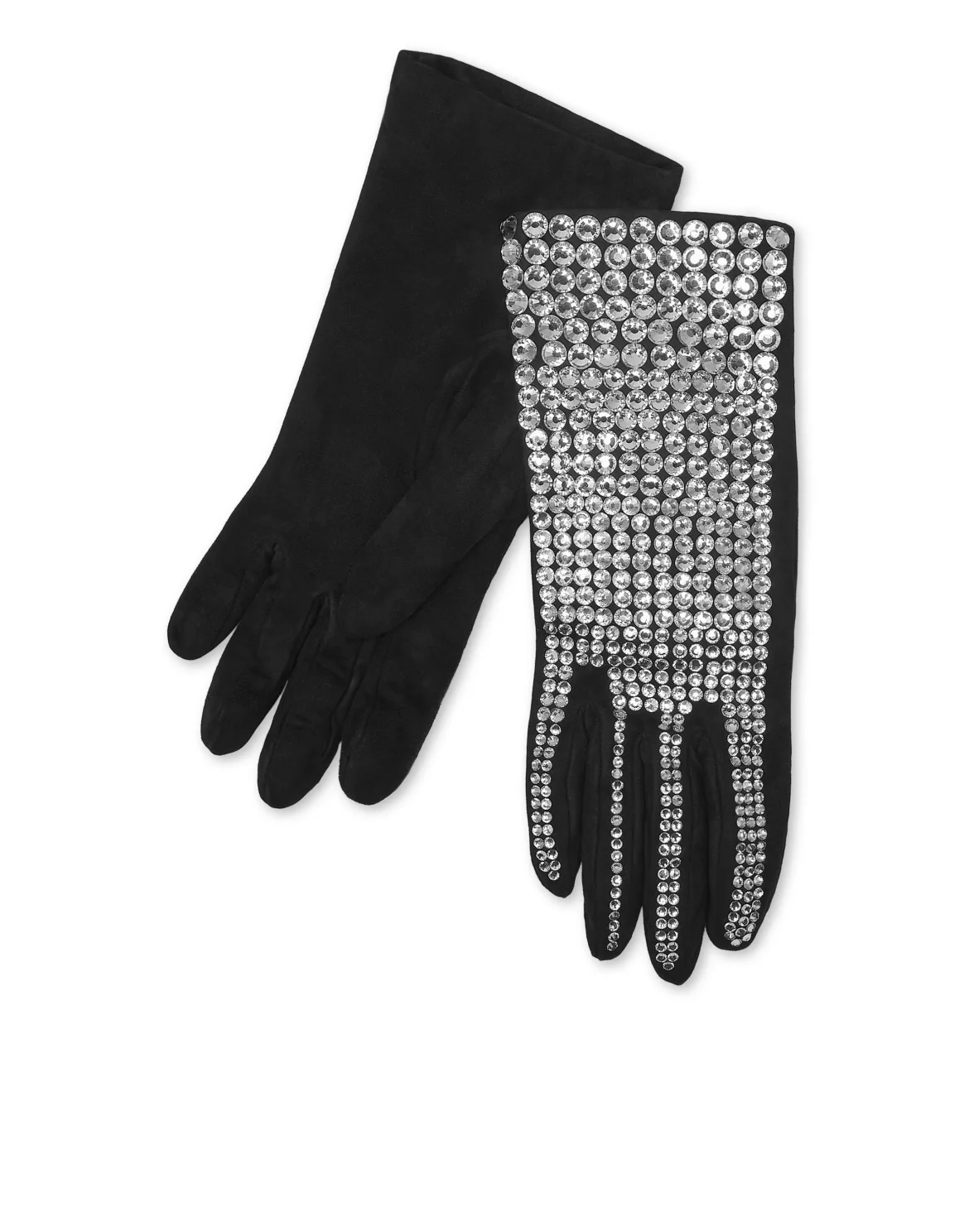 Suede Mid-Gloves Crystal, цвет: Черный