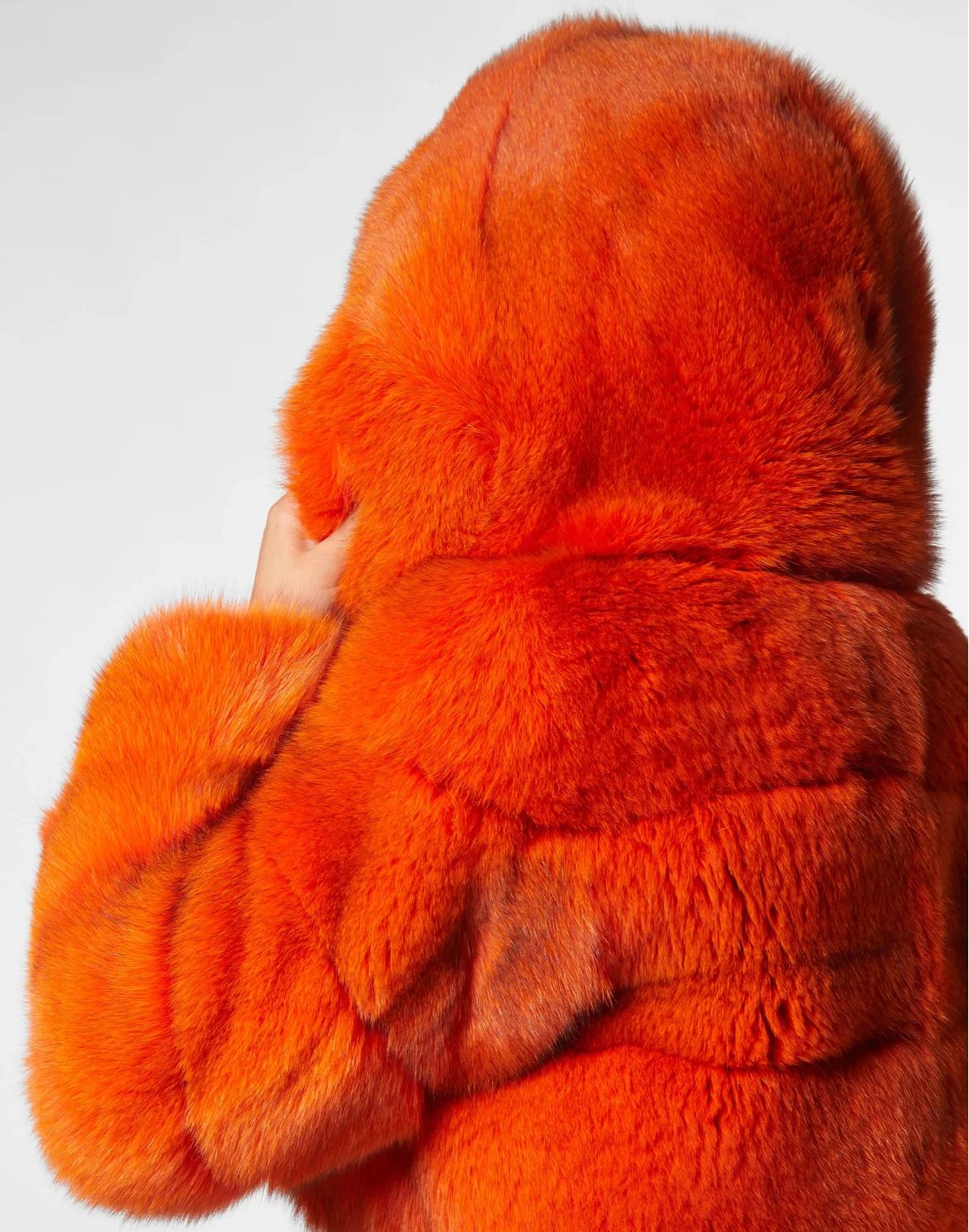 Real Fur Short Jacket, цвет: Оранжевый