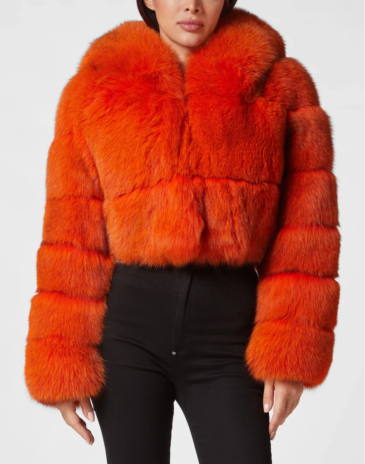 Real Fur Short Jacket, цвет: Оранжевый