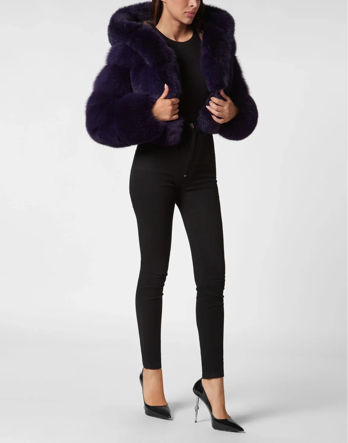 Real Fur Short Jacket, цвет: Фиолетовый
