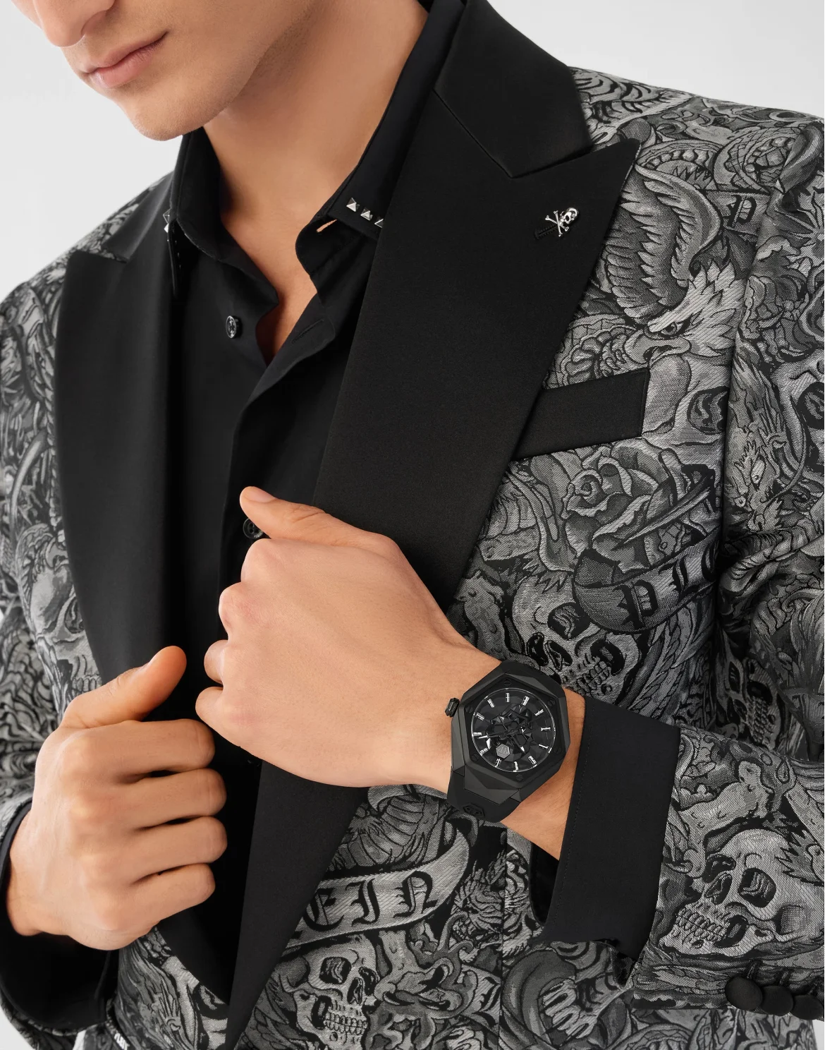 Stainless Steel Watches The $kull Spikes, цвет: Черный