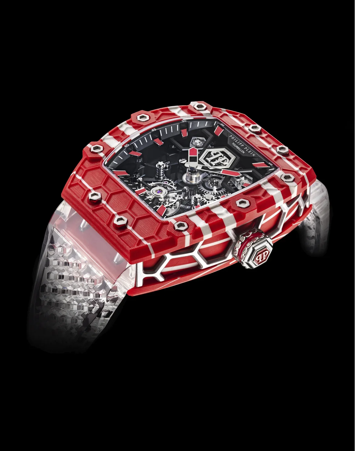 Crypto King Flying Tourbillon DARE DEVIL XII Watch, цвет: Красный