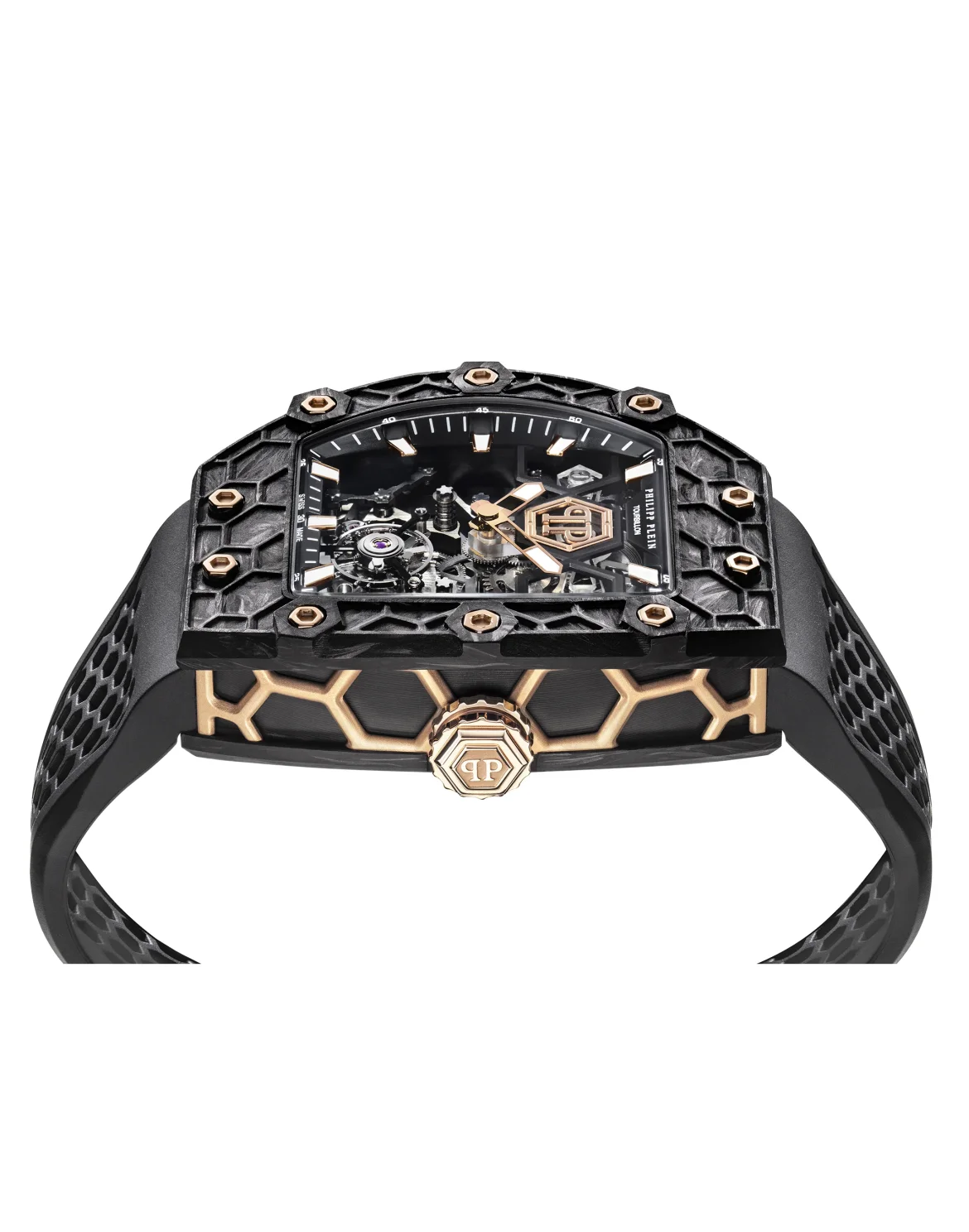 Crypto King Flying Tourbillon NIGHT WOLF Watch, цвет: Черный