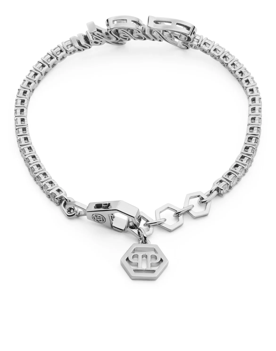 Bracelet FUCK YOU White Gold and Diamonds 19 cm, цвет: Золотой