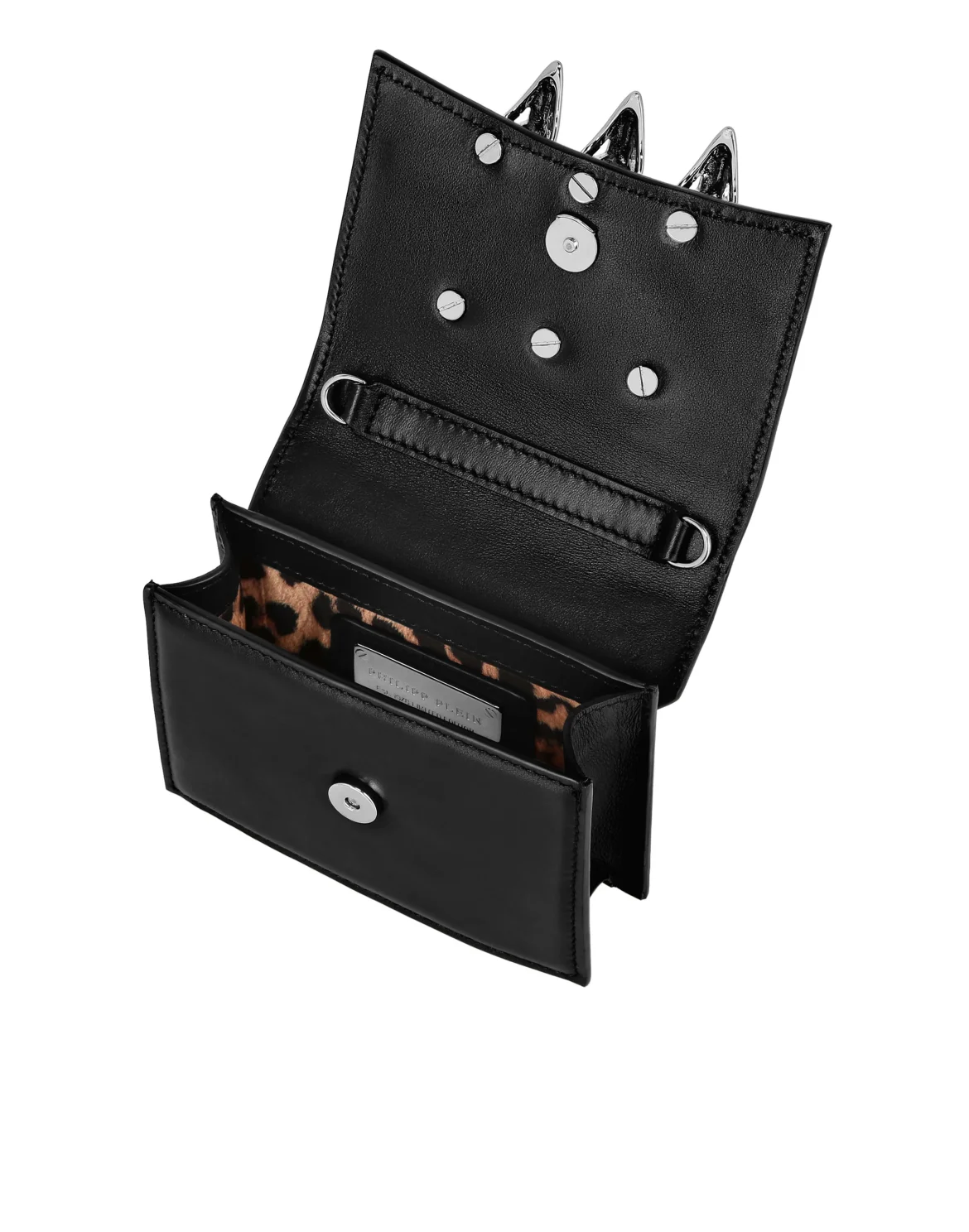 Suede Strass Leather Shoulder Bag Skull, цвет: Прозрачный