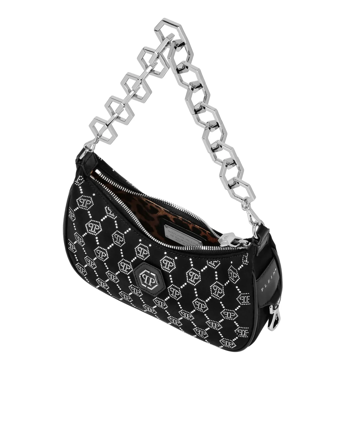Satin Shoulder Bag Monogram, цвет: Черный
