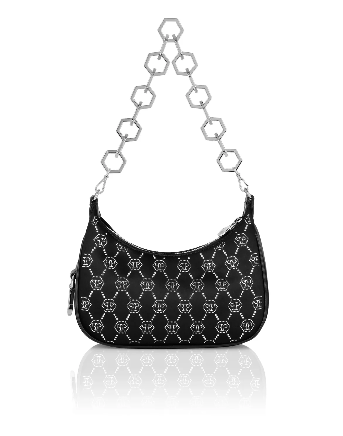 Satin Shoulder Bag Monogram, цвет: Черный