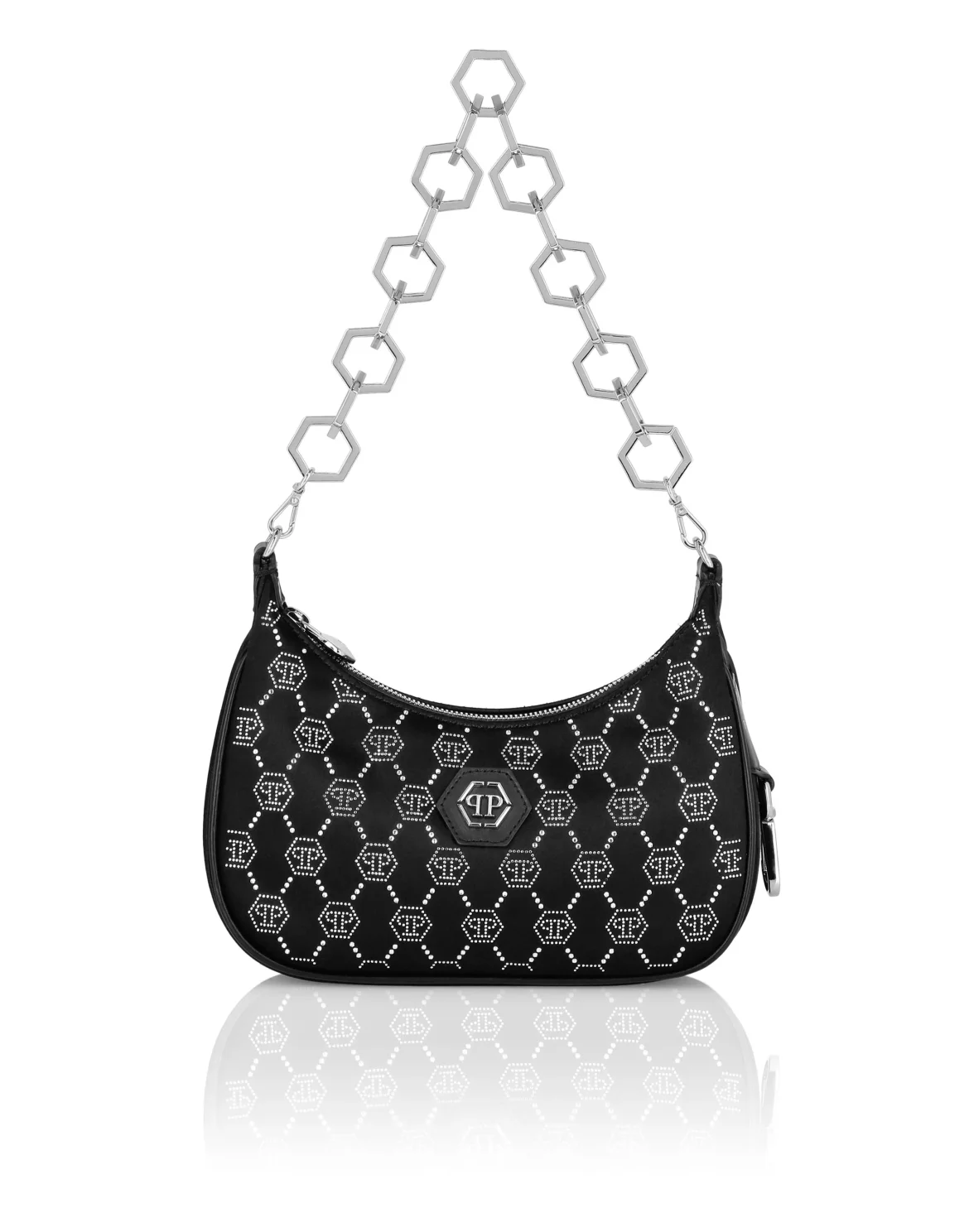 Satin Shoulder Bag Monogram, цвет: Черный