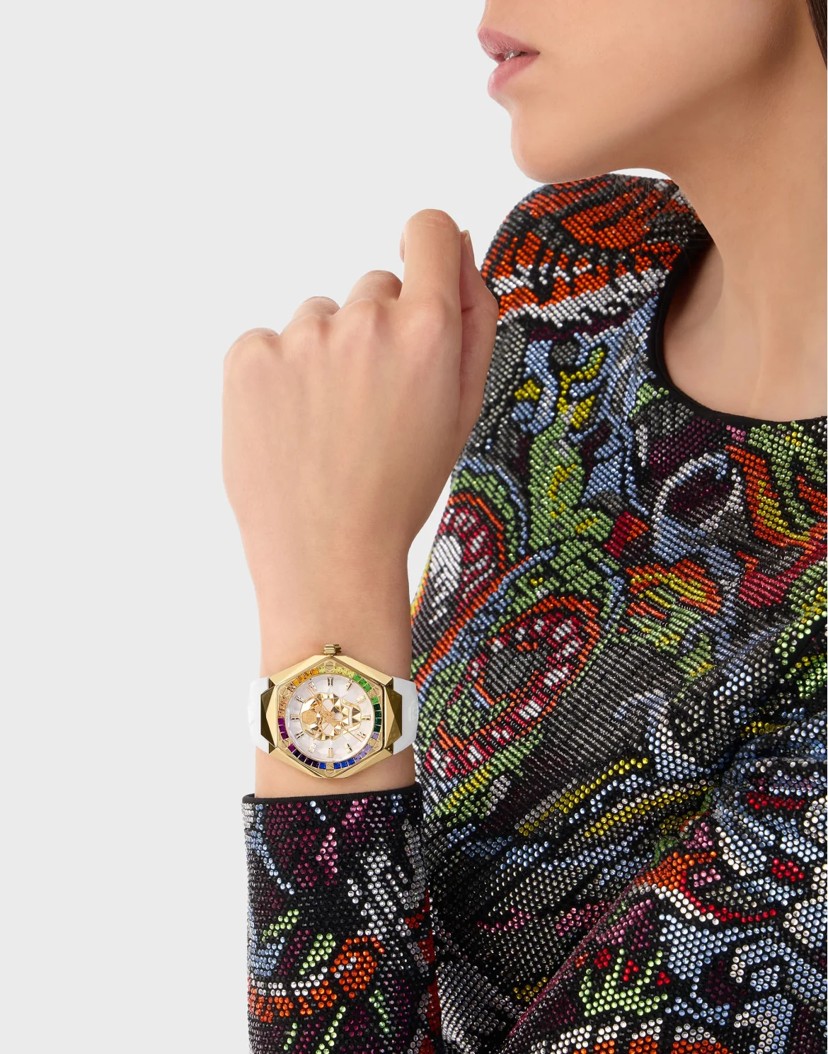 Stainless Steel Watches $kull Spikes, цвет: Белый