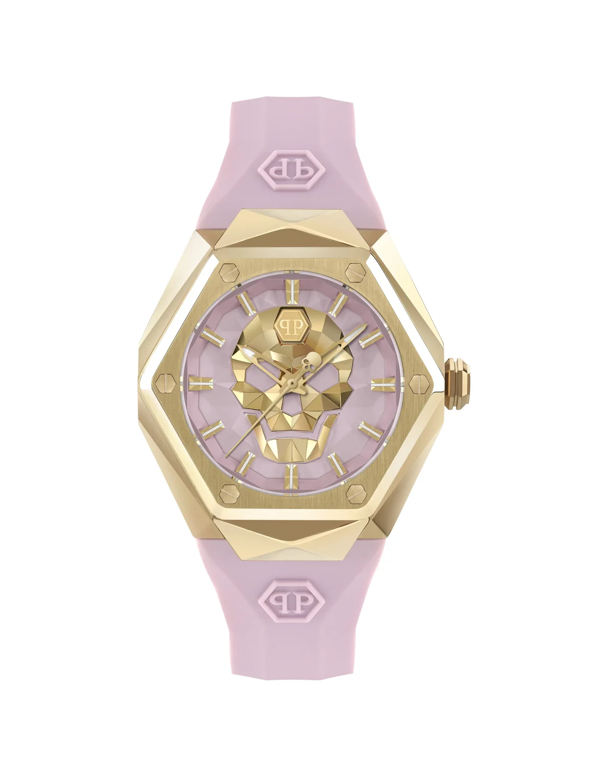 Stainless Steel Watches $kull Spikes, цвет: Розовое Золото