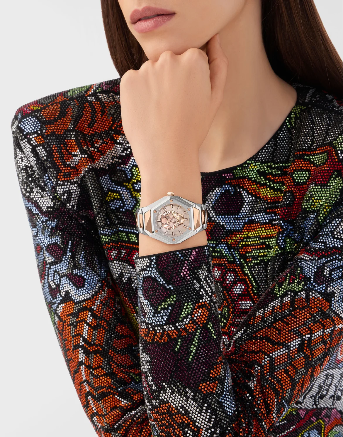 Stainless Steel Watches $kull Spikes, цвет: Серебристый