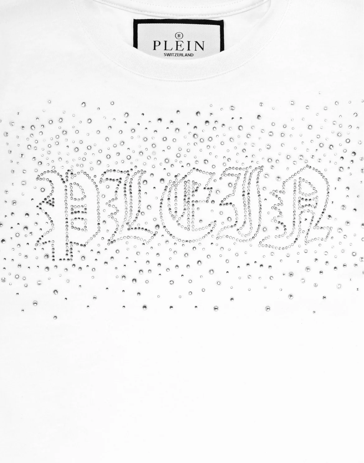 T-shirt Round Neck SS Strass, цвет: Белый