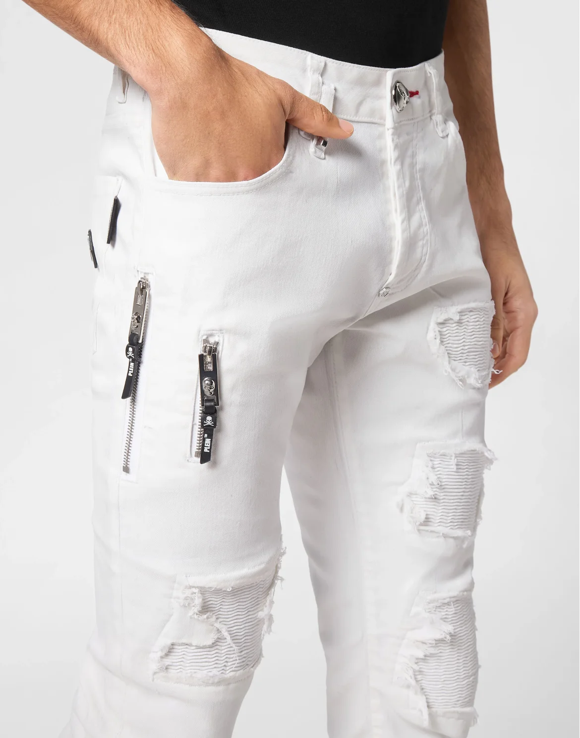 Coated Denim Rock Star Trousers, цвет: Белый