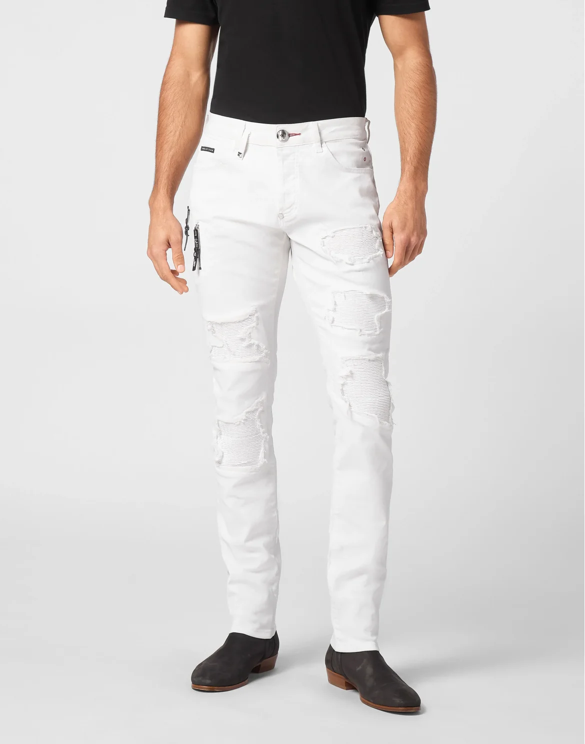 Coated Denim Rock Star Trousers, цвет: Белый