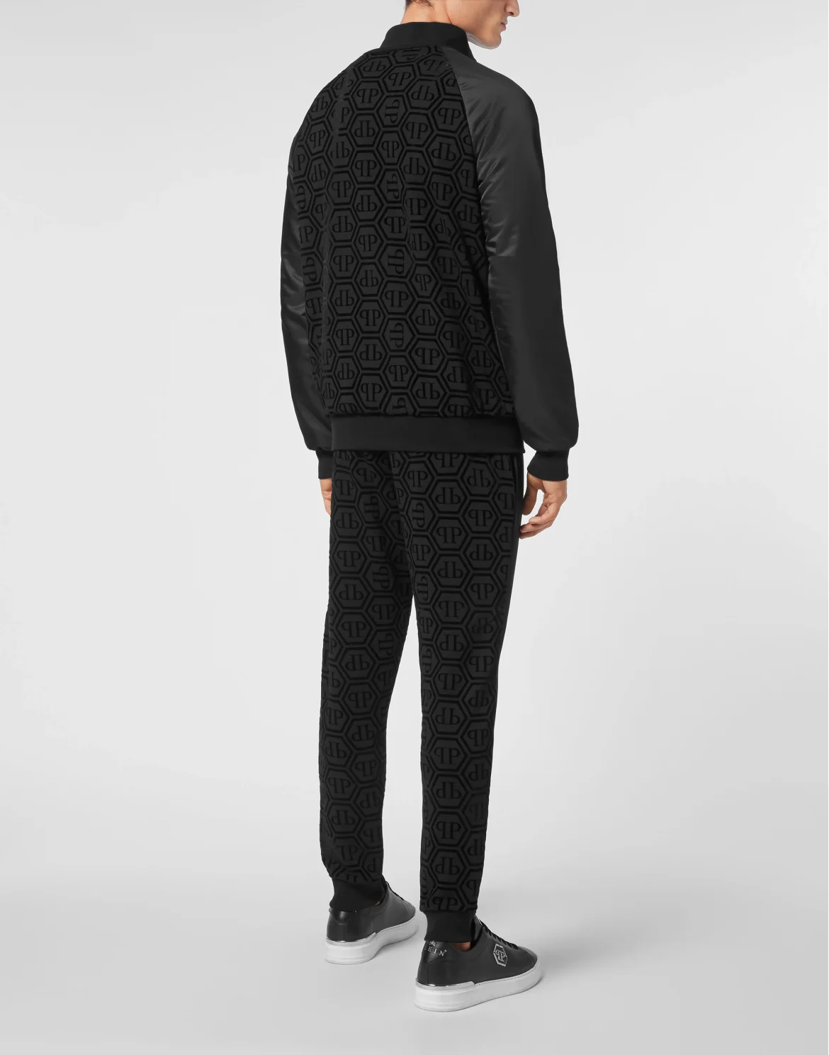 Jogging Set Top/Trousers With Nylon Inserts Monogram, цвет: Черный