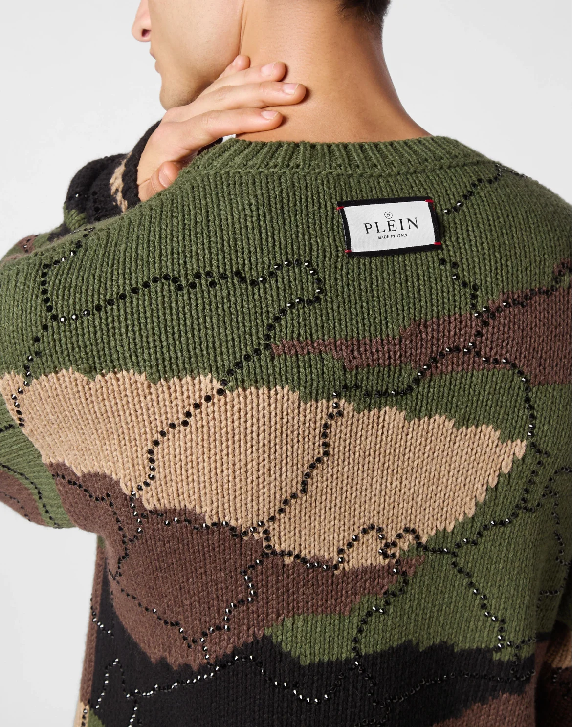 Pullover Round Neck Long-Sleeve Strass Camouflage, цвет: Камуфляж