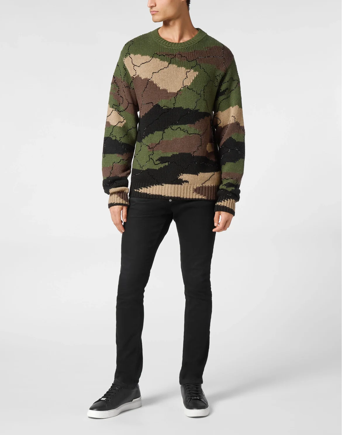 Pullover Round Neck Long-Sleeve Strass Camouflage, цвет: Камуфляж