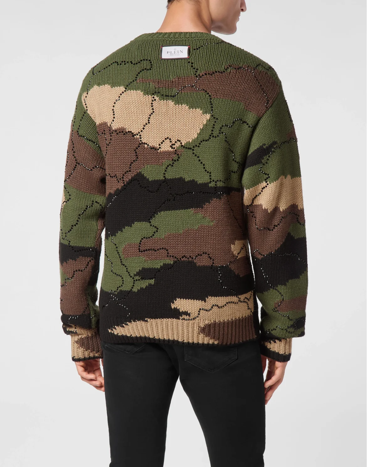 Pullover Round Neck Long-Sleeve Strass Camouflage, цвет: Камуфляж