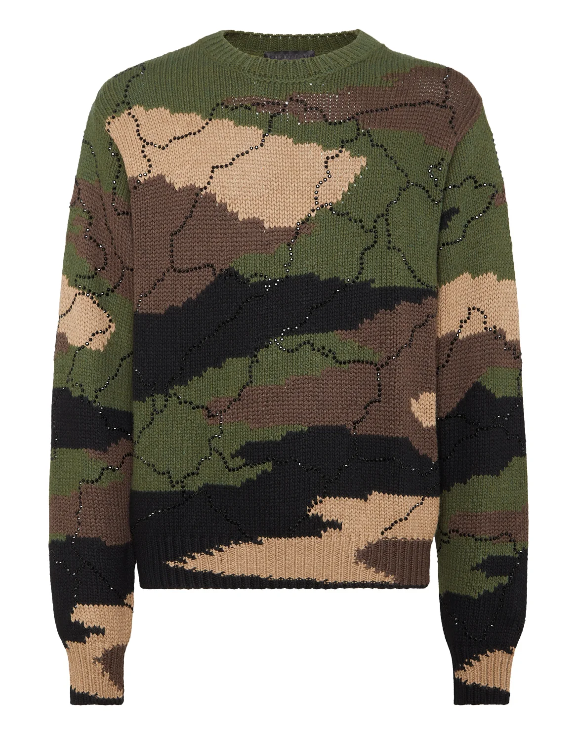 Pullover Round Neck Long-Sleeve Strass Camouflage, цвет: Камуфляж